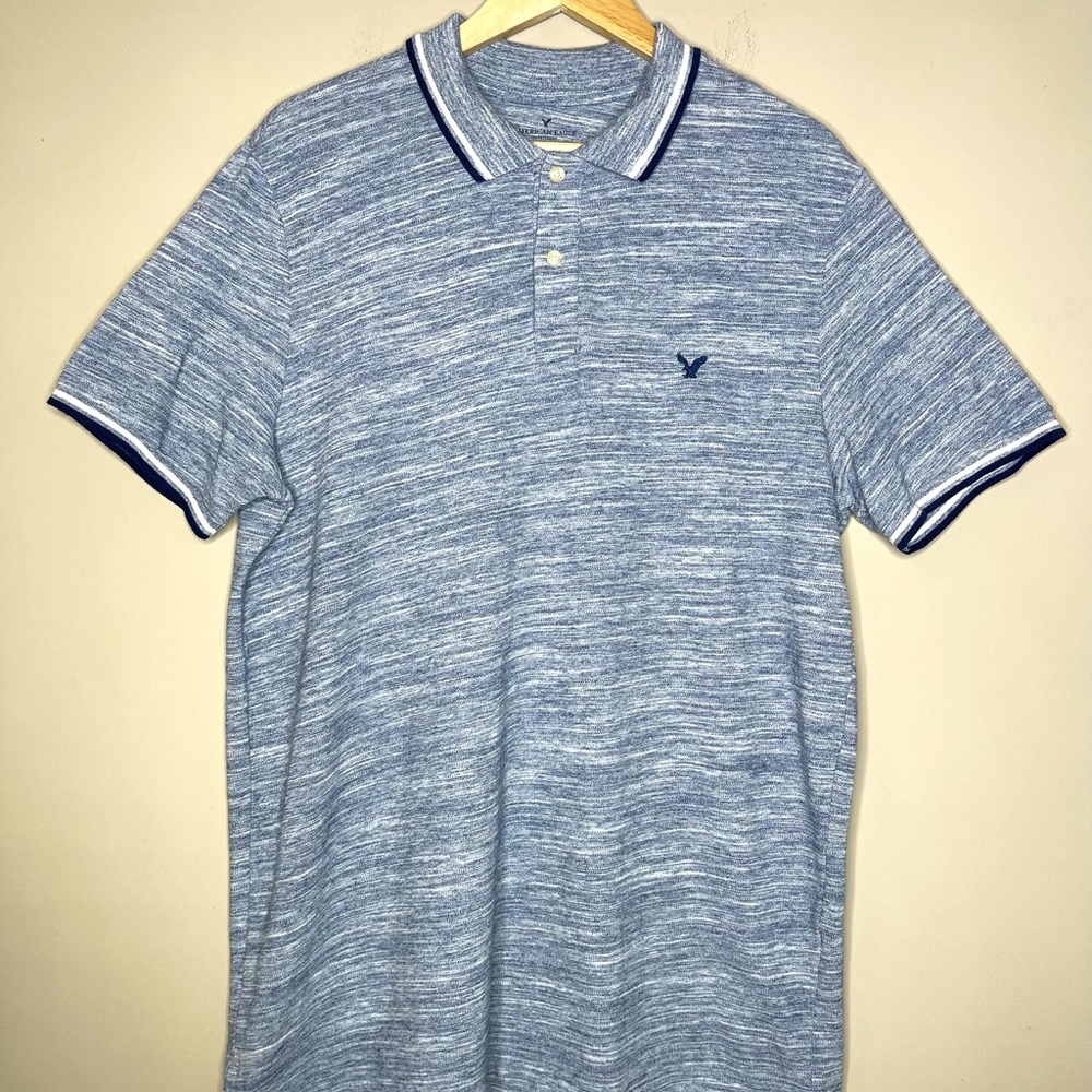 American Eagle Outfitters NWT Men’s Blue Navy Polo Shirt Short Sleeve Size XL‎
